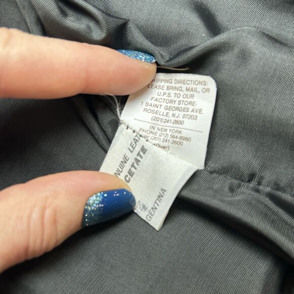 Vintage Comint Black Leather Jacket w/shoulder pads Women's Large Argentina - Picture 10 of 12